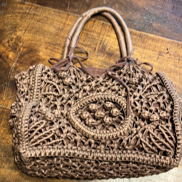 Brown macrame bag - Picture 1 of 6